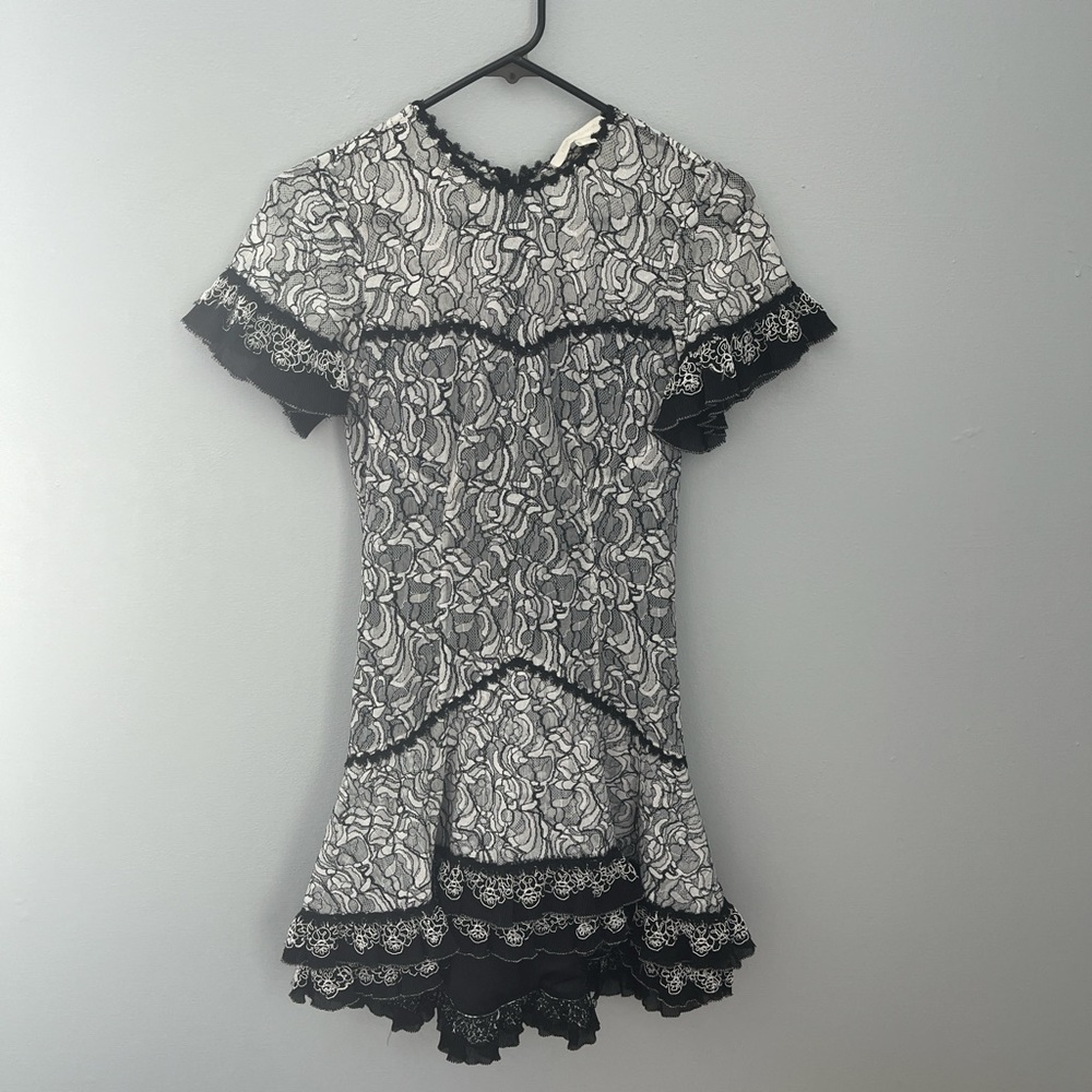 Jonathan Simkhai Black and White Lace Mini Dress
